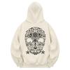 Khc0094 Skull Art Fleece Hoodie - Cream