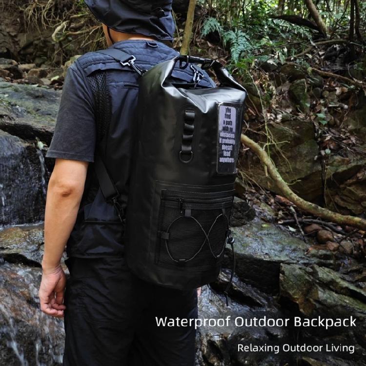 Hiking Day Dry Bag Backpack with PVC Roll Top Closure, Waterproof Storage Design and Front Outer Pocket Access