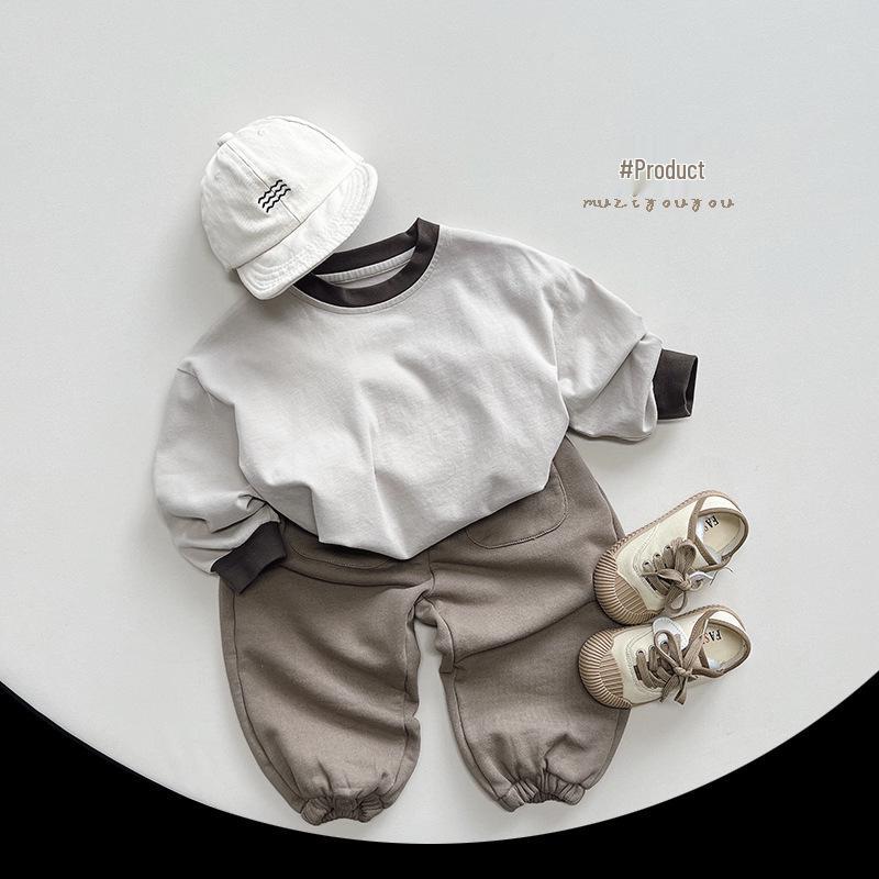 Ležérní dětské pletené kalhoty: Trendy korejský styl pro chlapce a dívky, všestranné dětské oblečení