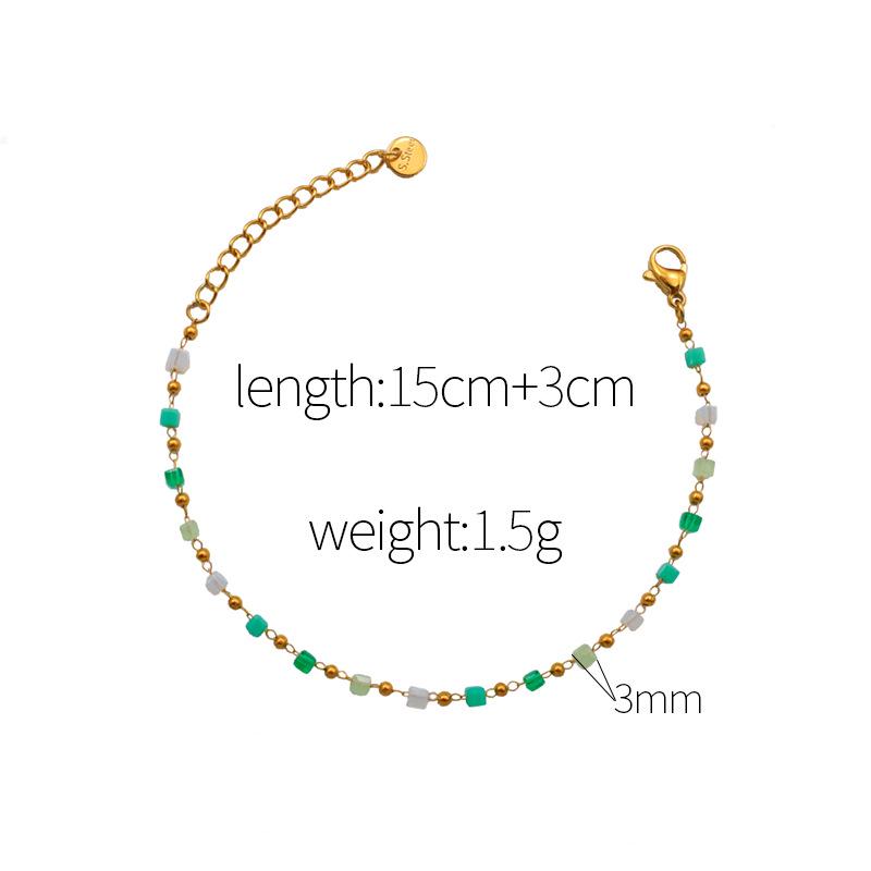 

Летний милый женский универсальный набор металлических украшений с бусинами: Устойчивое к выцветанию ожерелье и браслет.