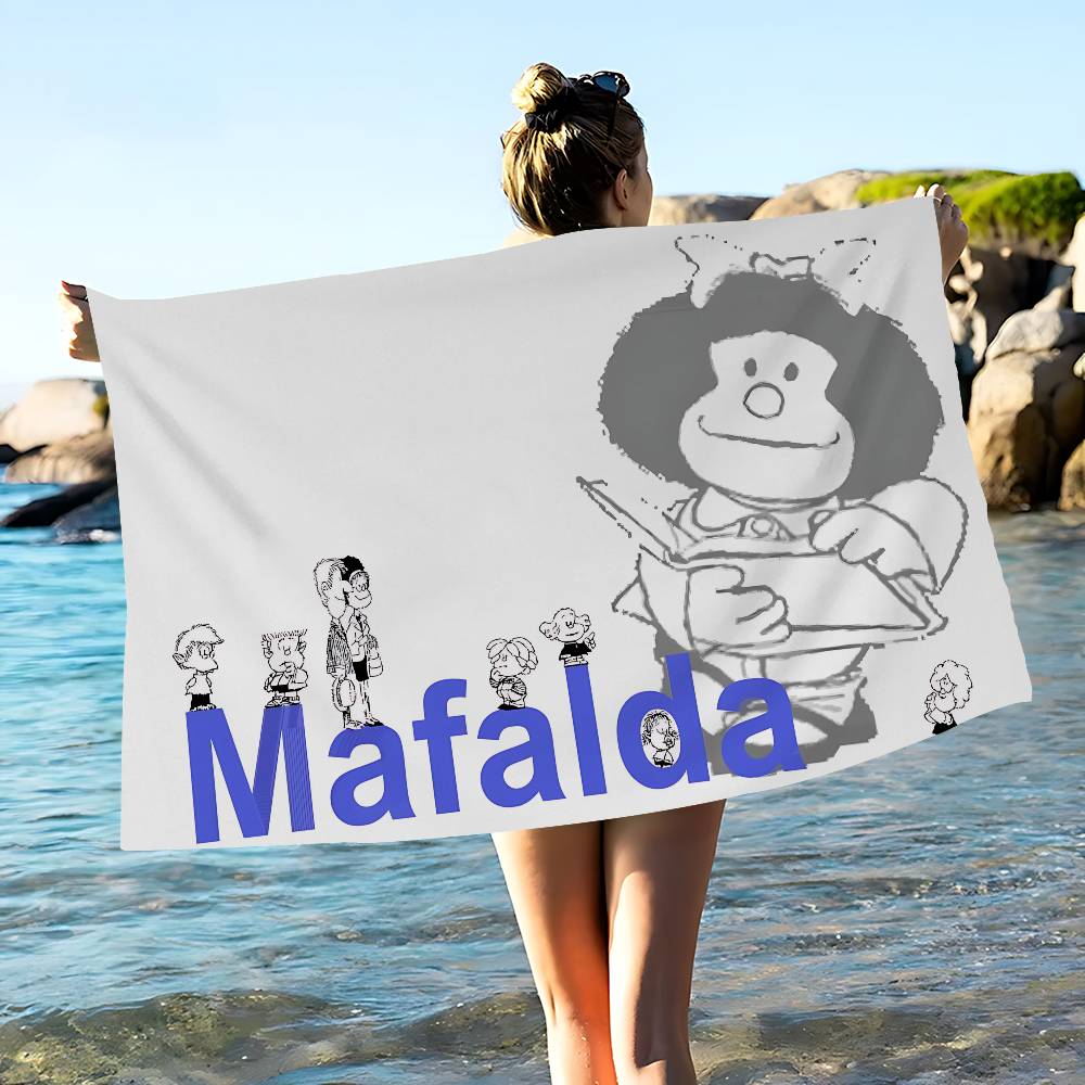 

Cute Cartoon M-Mafalda Bath Towel Microfiber Soft Water Absorbing Breathable For Girl Kids Decorative Cartoon Beach Towel W30*H60(CM)