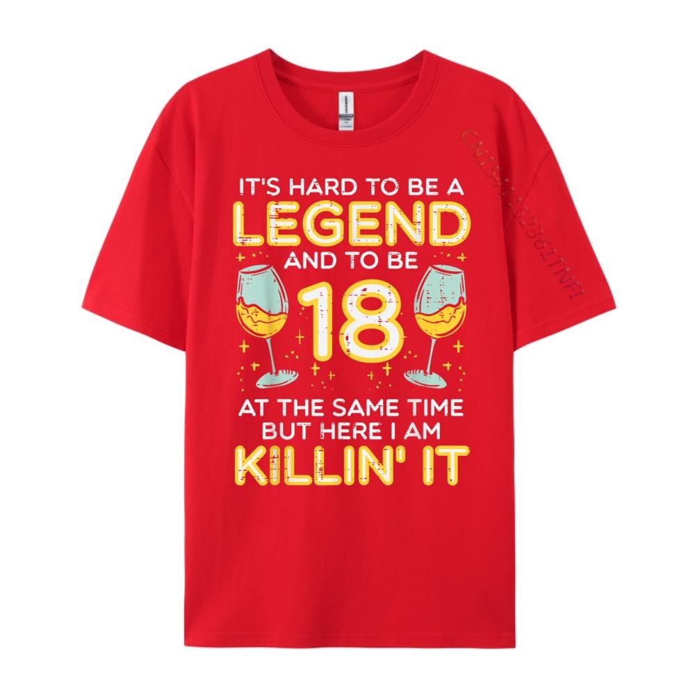 Hard To Be Legend 18 Years Old 18th Birthday Bday Graphic Shirts Men Breathable Oversized T Shirt For Man S