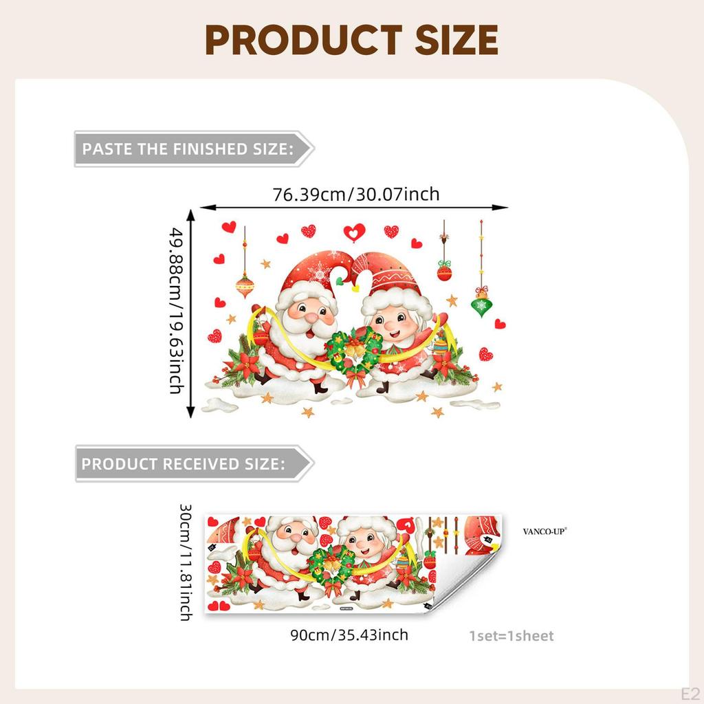 Christmas Santa Claus Sticker Wall Decal PVC,Wall Art,Window Decal,Merry