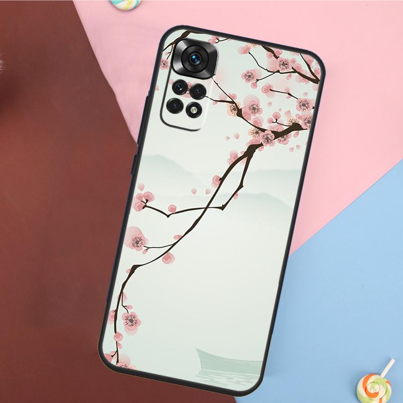 Cherry Blossom Floral Cover For Xiaomi Redmi Note 13 14 Pro 12 11 9 10 9S 10S 11S 12S Redmi 14C 10C 12C 13C Case