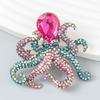 Fashion Metal Fun Octopus Rhinestone Brooch Ladies Cute Exaggerated Badge Party Ornament Accessories Animal Brooches
