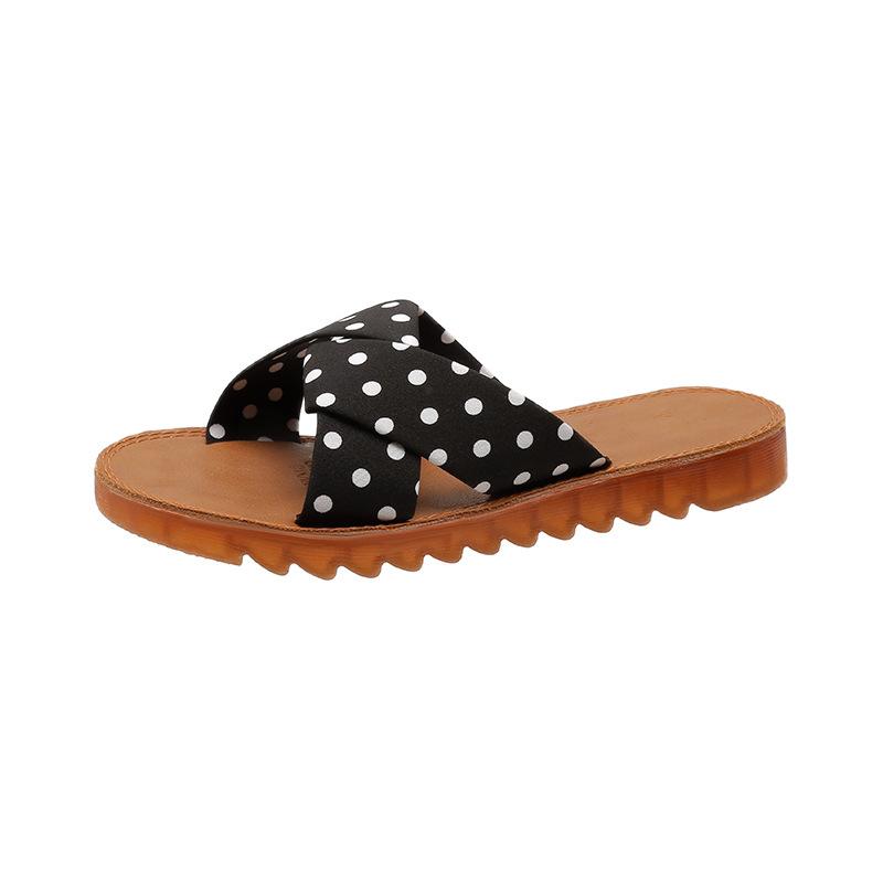 New one-word slippers women's summer wear fairy retro strap flat sandals