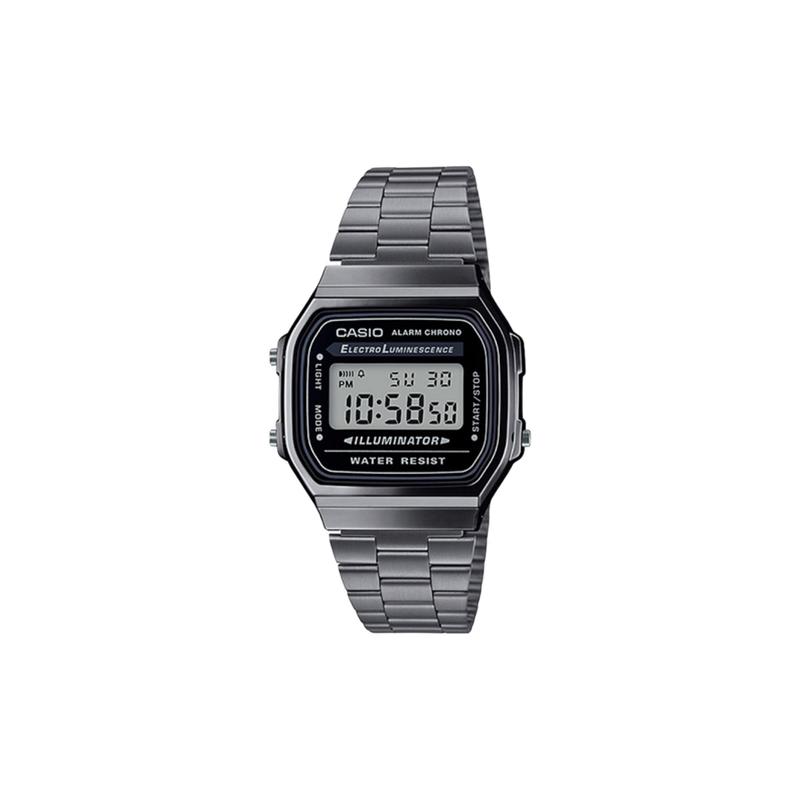 CASIO Customized watch modified series blue mirror silver resin case 30 meters waterproof fashion trend A168WGG-1A-HeiSeBiaoPanShenLanSeBiaoJing