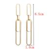 Simple Zircon Multi-layers Chain Hollow Geometric Paper Clip Drop Earrings for Women New Fashion Long Ear Zircon Mujer Brincos
