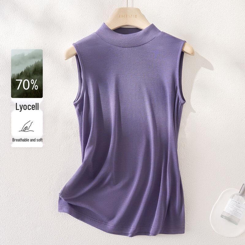 IHIMI Women s Lyocell Half-High Collar Sleeveless Vest XL