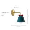 Nordic Ins Cream Glass Bowknot Bell Wall Lamp Bedside Bedroom E27 LED Wall Mounted Kitchen Island Kids/Princess Room Store Cafe