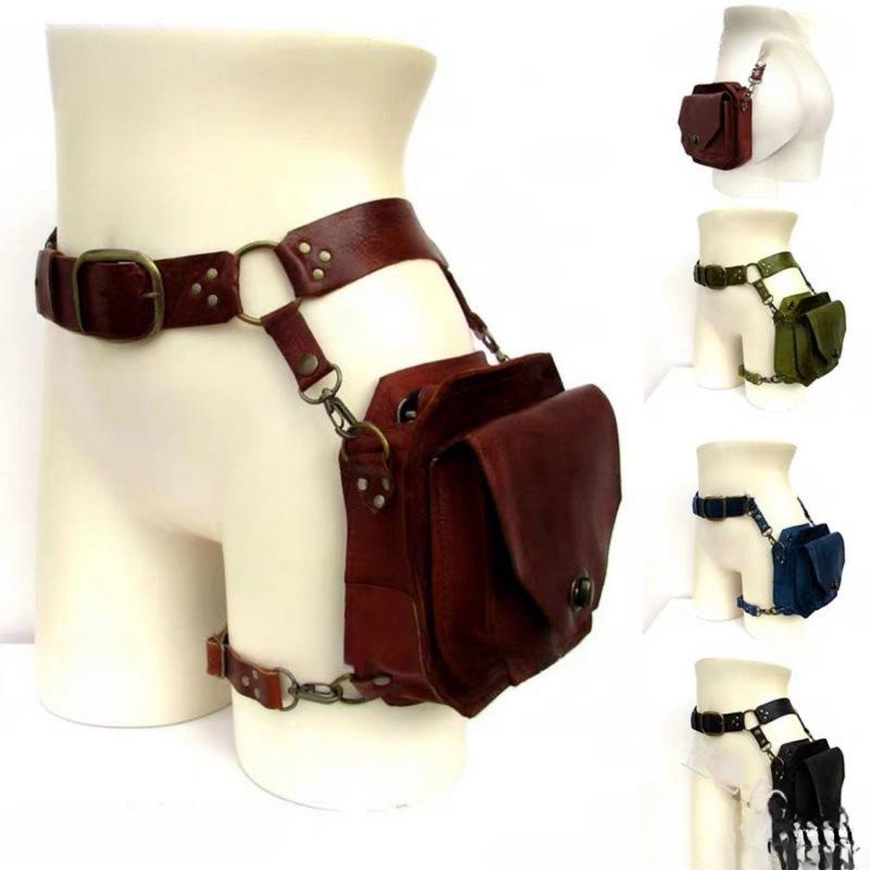 Women's Retro Square Crossbody Leg Bag - Motorcycle & Medieval Knight Style
