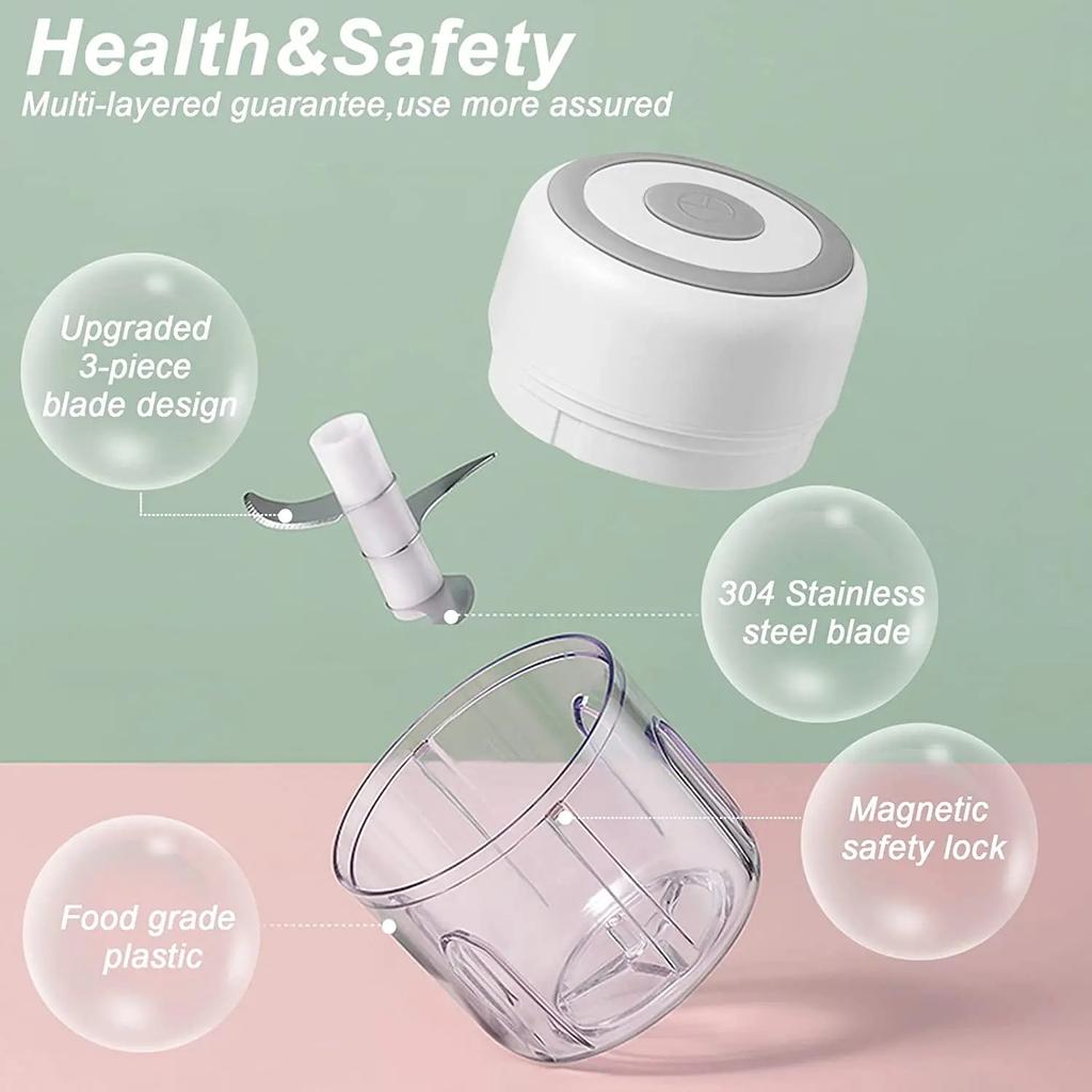 100ML/250ML elektrický mlýnek na maso, sekáček na česnek, rotační lis na česnek, drtič zeleniny a cibule, kuchyňské příslušenství pro vaření