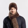 Hat Gloves Scarf Three-piece Men's Winter Outdoor Fleece Warm Ear Protection Knitted Wool Hat Women's
