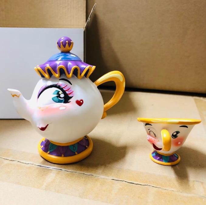 Beauty and the Beast Collection: Lumiere Candelabra & Cogsworth Pendulum Resin Table Clocks