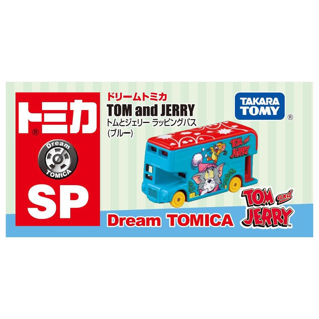 Takara Tomy Dream Tomica SP Tom and Jerry Wrapping Bus Miniature Car Toy for Ages 3 and Up (Blue)