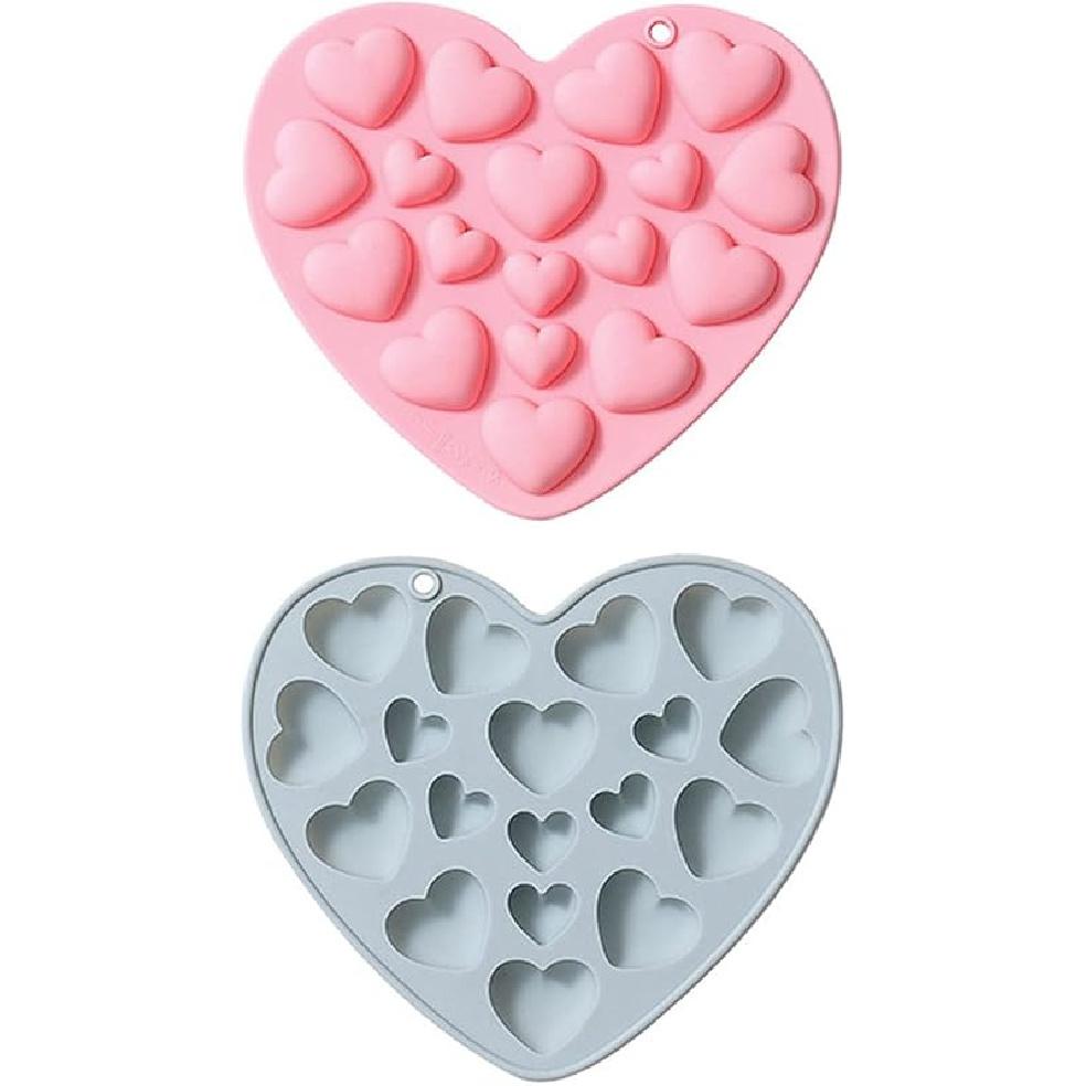 

Pink Bear Silicone Animal Bear Shaped Fondant Molds for DIY Cake Decoration 2pcs-Heart Silicone Molds