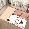 Cute Cartoon Panda and Bear Illustration On Soft Beige Background Carpet Design Suitable for Use As an Anti-slip1 For1room and Bedroom Sofas