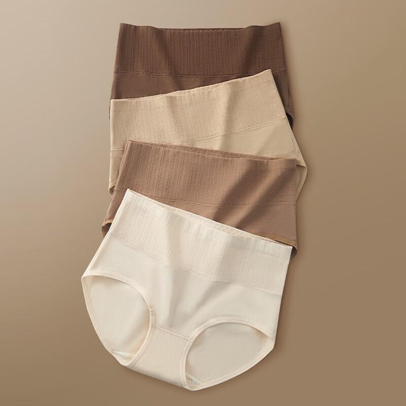 Lonsa Women's High-Waist Cotton Tummy Control Briefs (4-Pack)