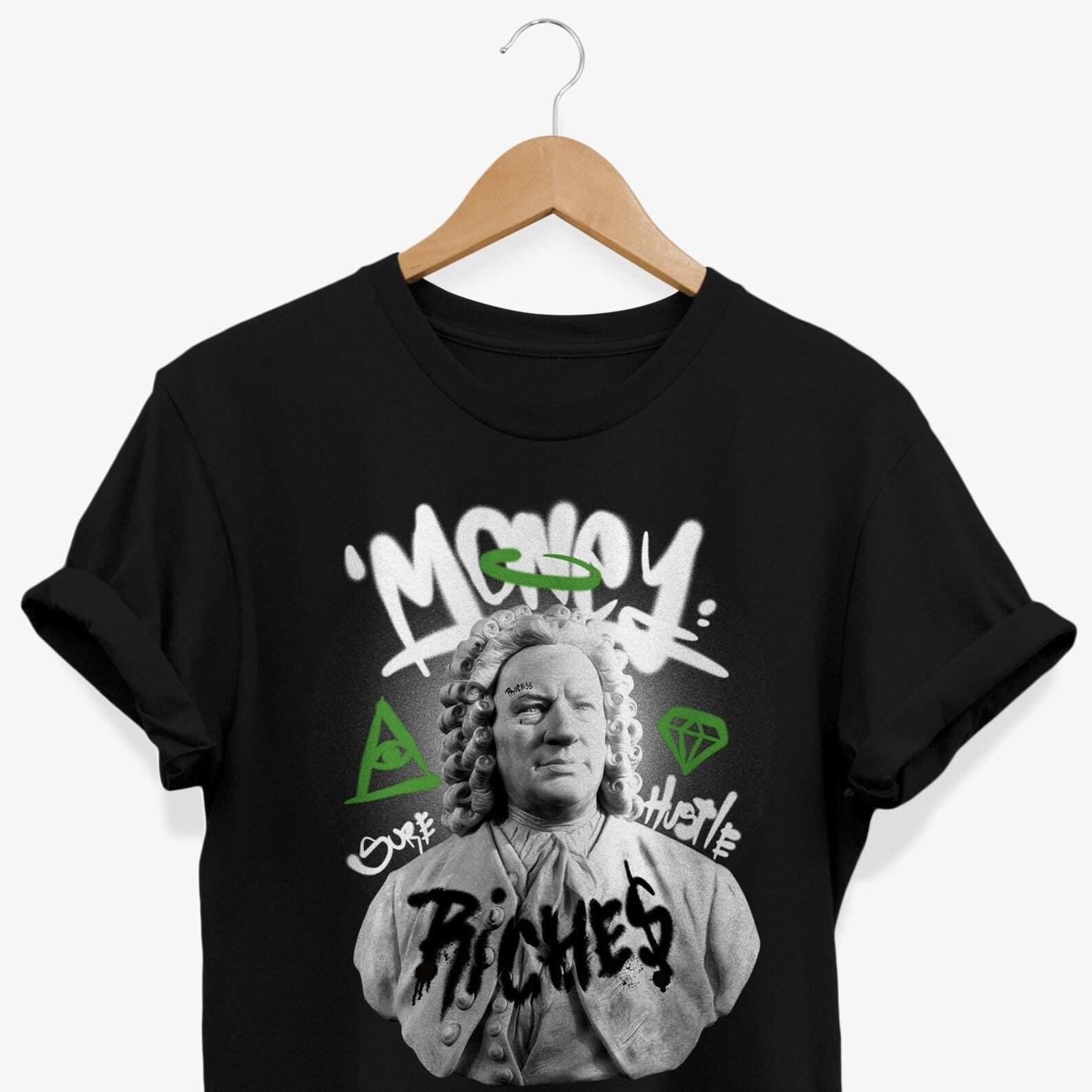 Money Streetwear T-shirt | Graffiti Art Graphic Tee | Bust Statue Modern Art Gift 3XL