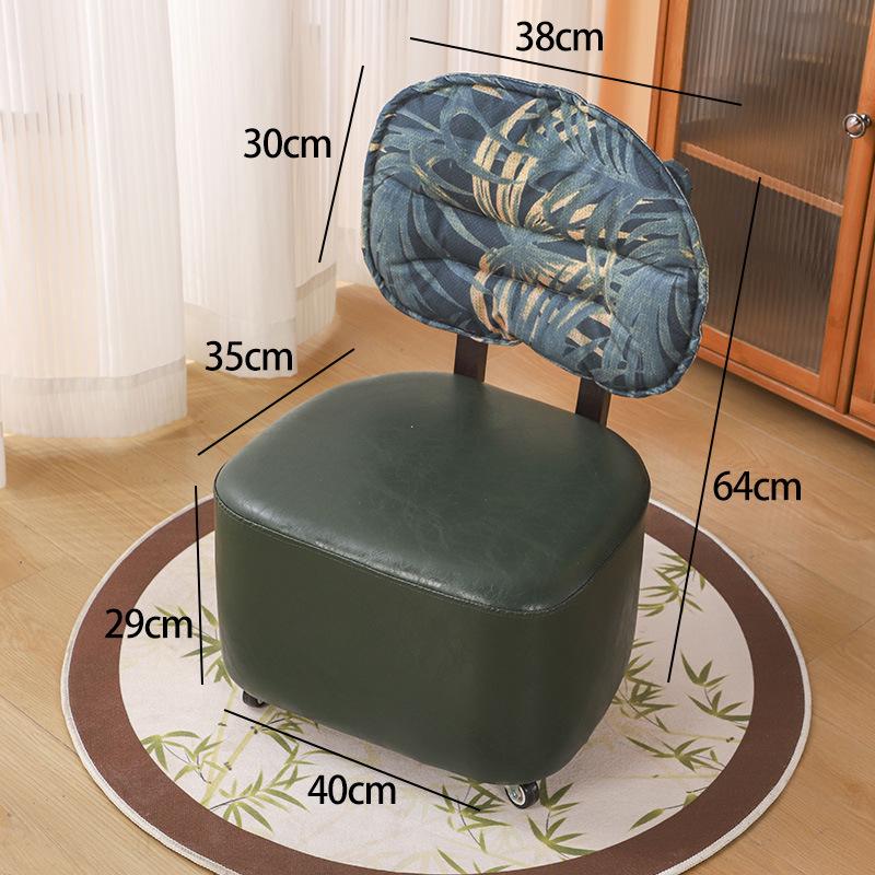 High-Leg Small Stool with Wheels - Versatile Chair for Living Room or Entryway