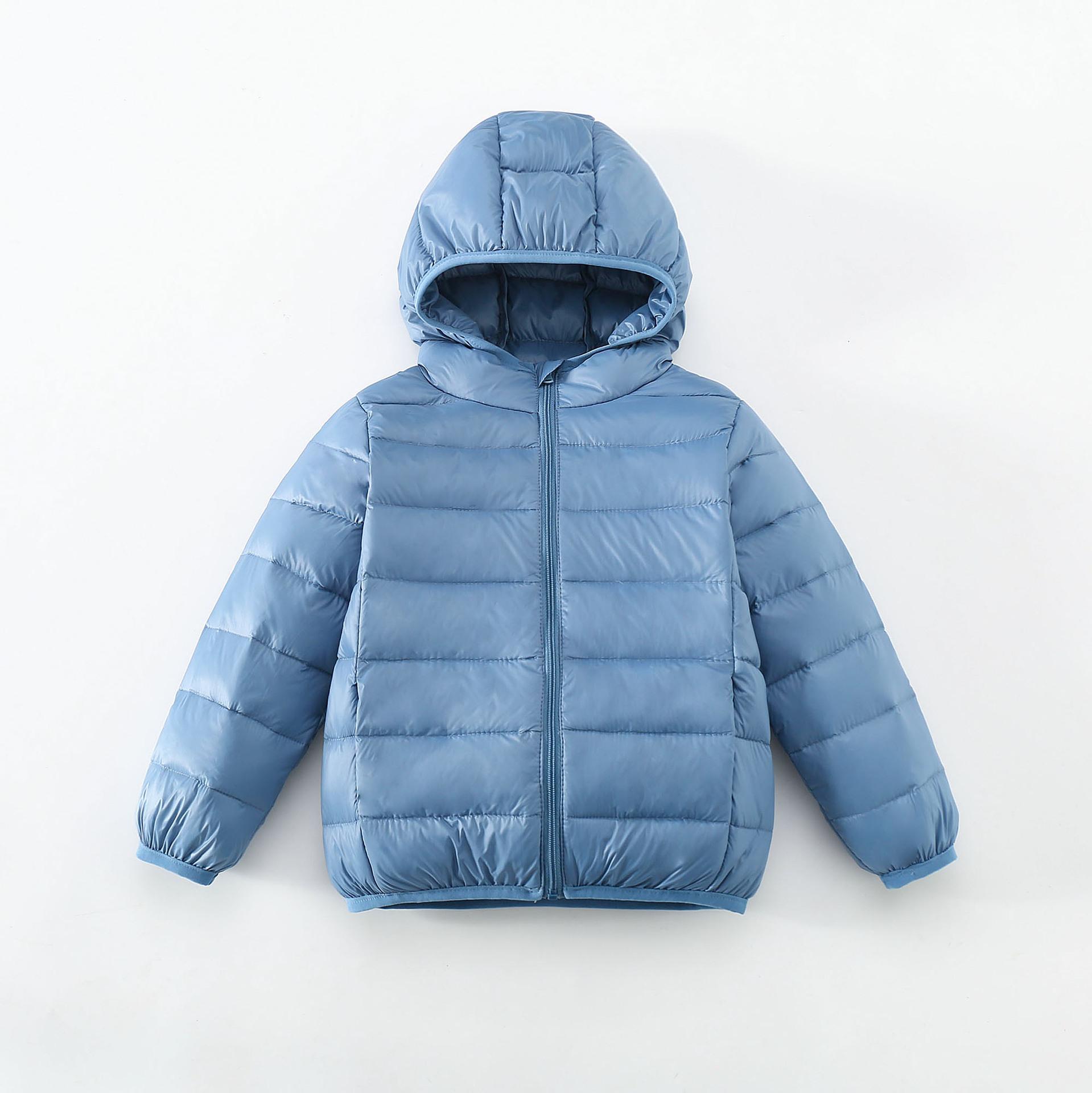

3 -13 лет Детская куртка для мальчиков с белым утиным пухом, утолщенное детское пальто для девочки, зимняя повседневная теплая одежда с капюшоном конфетного цвета 140 синий