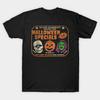 Herren Schwarzes bedrucktes T-Shirt Halloween-Sonderangebote No-Cut Transferpapier Druck Baumwoll-T-Shirt