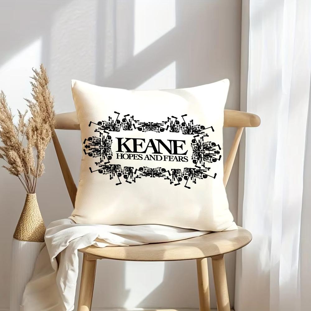 Band K-Keane Rock Cushion Cover Soft Plush Throw Pillow Cover | Double-Sided Decorative Cushion Case | Sofa Bedroom Home Decor