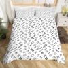 Skull Bedding Duvet Cover Set, White and Black Boho Gothic Skull Skeleton Bones Theme Bed Comforter Cover for Adults Decor