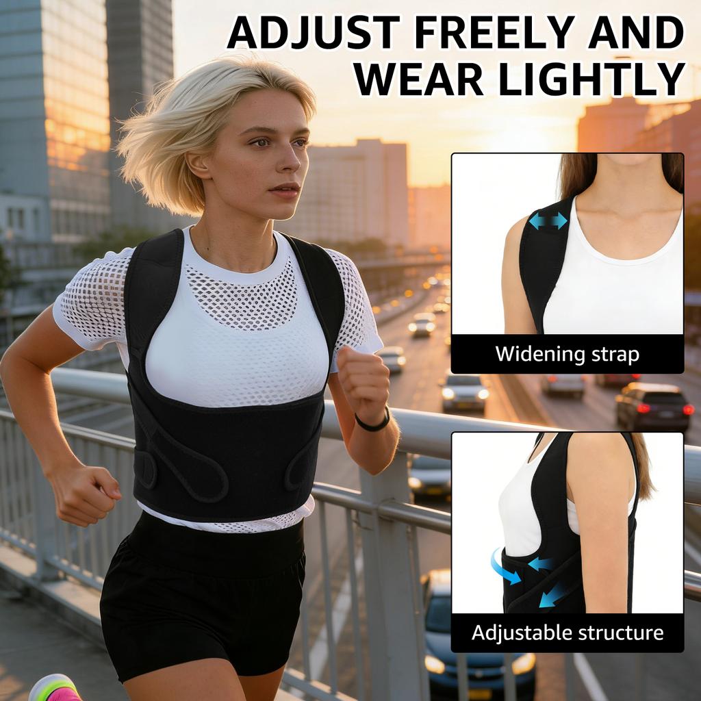 1Pc Back Brace Posture Corrector Adjustable Comfortable Posture Corrector Neck Shoulder Back Straightener for Men and Women Work