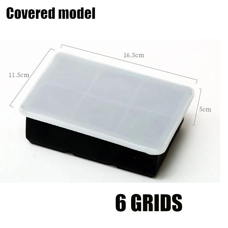 4/6/8/15 Grids Silica Gel Ice Cube Mold Large Square Ice Cube Ice Cube Mold DIY Ice Maker Cube Tray Ice Cube Tray