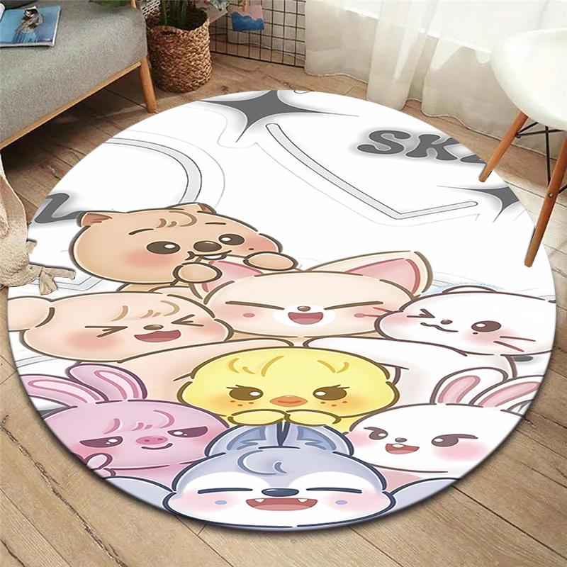 SKZ Runder Teppich, Teppich für Wohnzimmer Schlafzimmer Sofa Spielzimmer Dekoration, Rutschfeste Bodenmatte