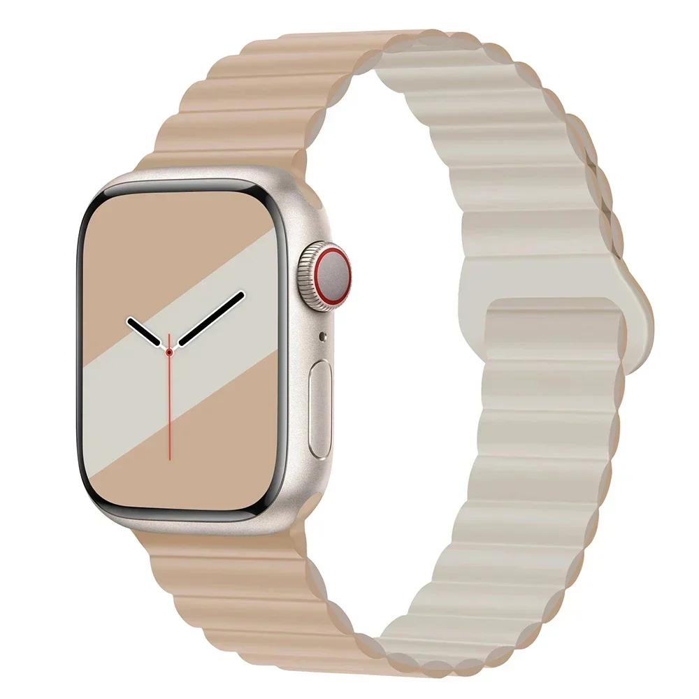 Magnetic Strap For Apple Watch Bands 45mm 38mm 49mm 40 42 41mm Silicone Sport Bracelet iWatch Series ultra 10 9 6 5 7 8 se 44mm