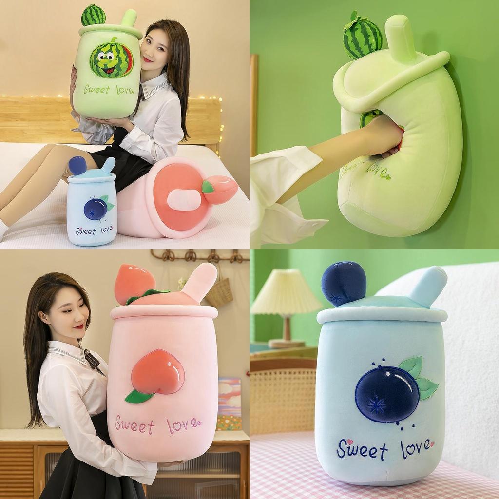 Soft Plush Bubble Tea Boba Cups Toy Peach/watermelon/blueberry Hug Doll Gift