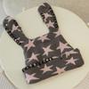 Lovely Bunnies Ear Knitted Hat Star Pattern Winter Hat Outdoor Softable Warm Hat for Winter Warmth