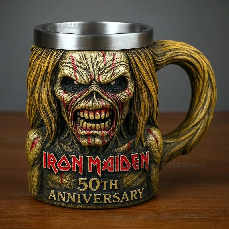 Iron Maiden 50th Anniversary Stainless Steel Coffee Cup with Mark Cup Decoration for Fans
