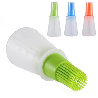 Zibo Barbecue Silicone Oil Brush Outdoor Camping Barbecue Brush with Graduated Oil Pot One Silicone Barbecue Oil Brush Bottle