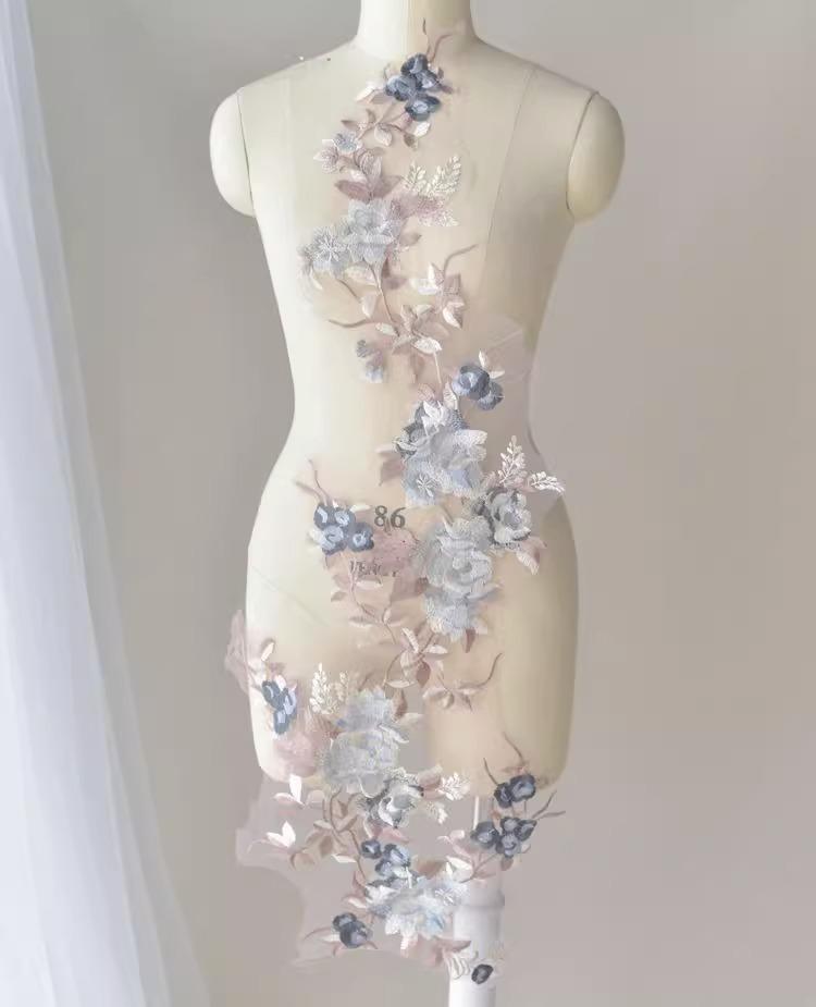 Accesorios de Encaje de Color, Vestido Con Encaje Bordado de Escenario Aplique Joyería Hecha a Mano Diy Tela para Ropa Tela