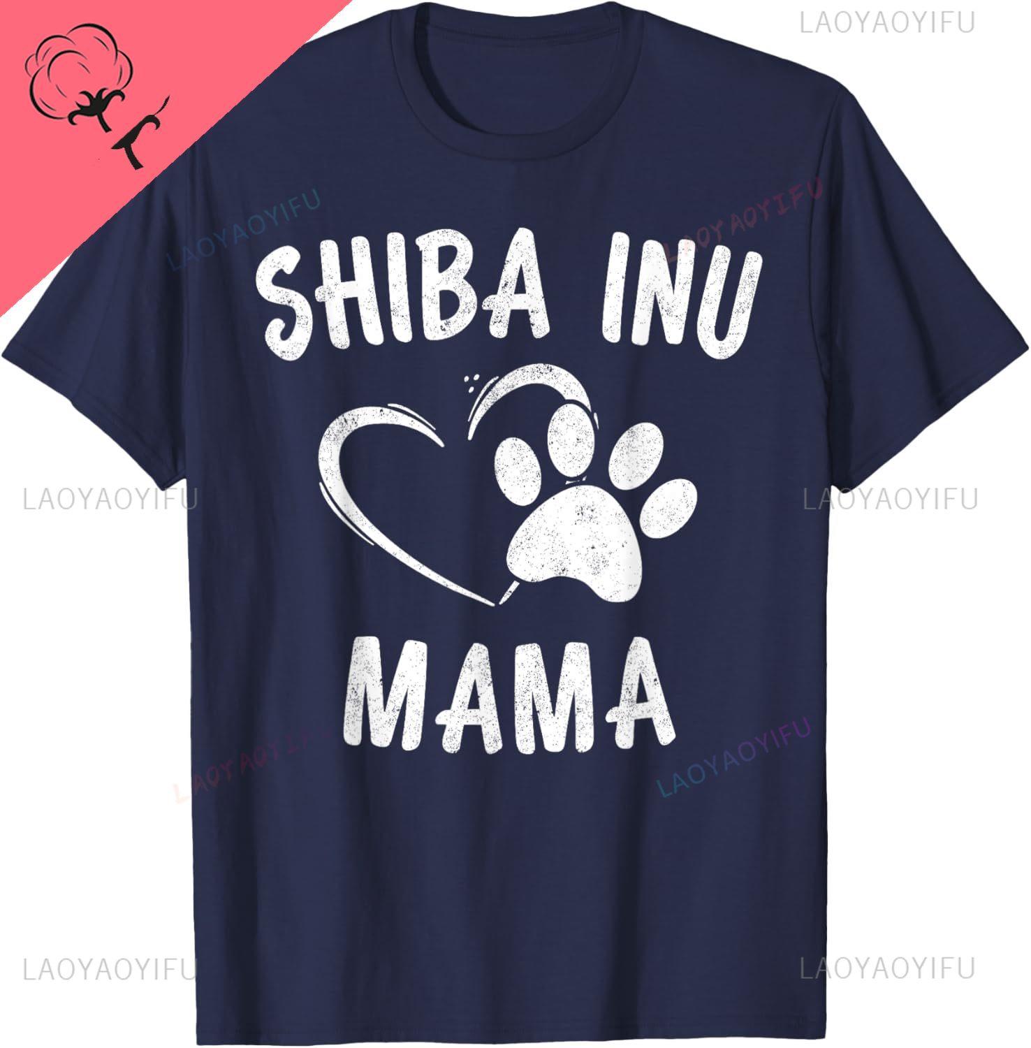 Fun Shiba Inu Mama Gift Pet Lover Apparel Shibe Dog Mom TShirt Print on Demand Couple Mens Clothing Camiseta Hombre S