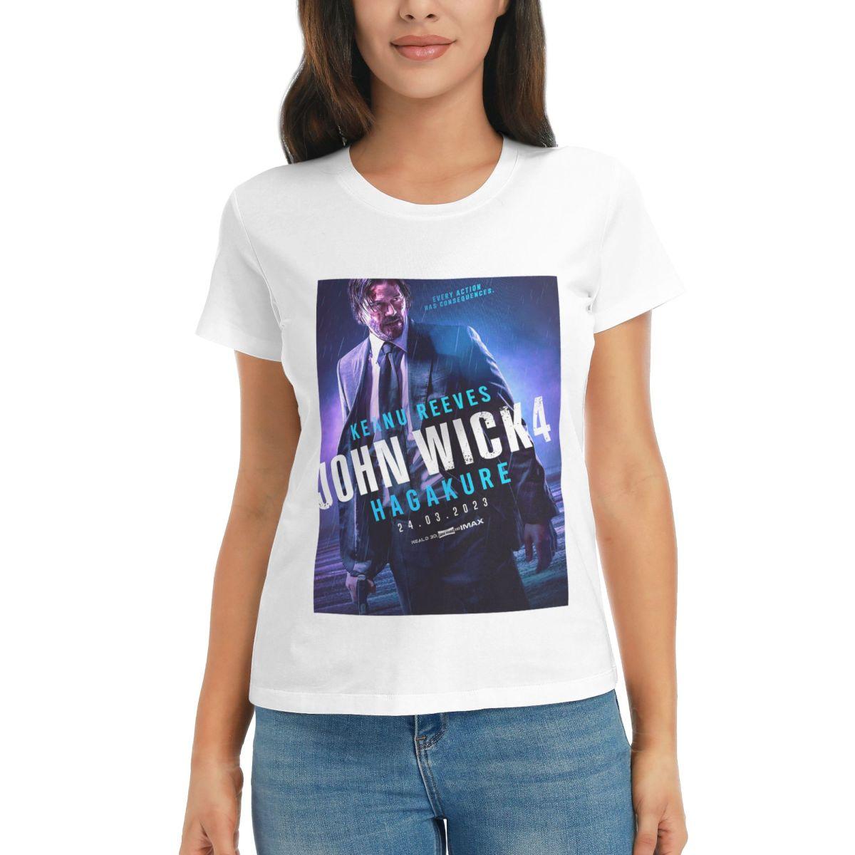

Women TShirt John Wick 4 Movie Summer Short Sleeve Tees ONeck Cotton T Shirts Clothes Tops Streetwear S