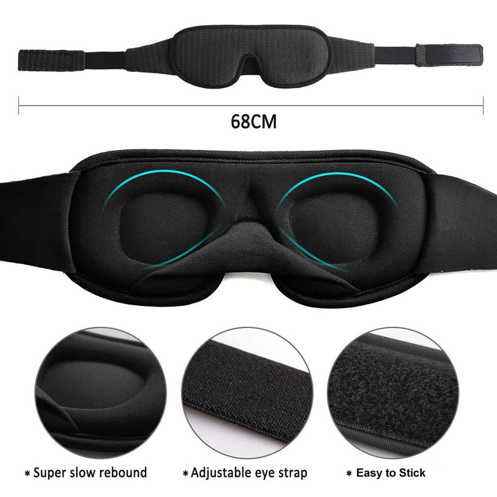 3D Sleep Mask Sleeping Glasses Eye Mask for Women Men Night Blindfold Eye Cover Night Breathable Slaapmasker Adjustable Strap
