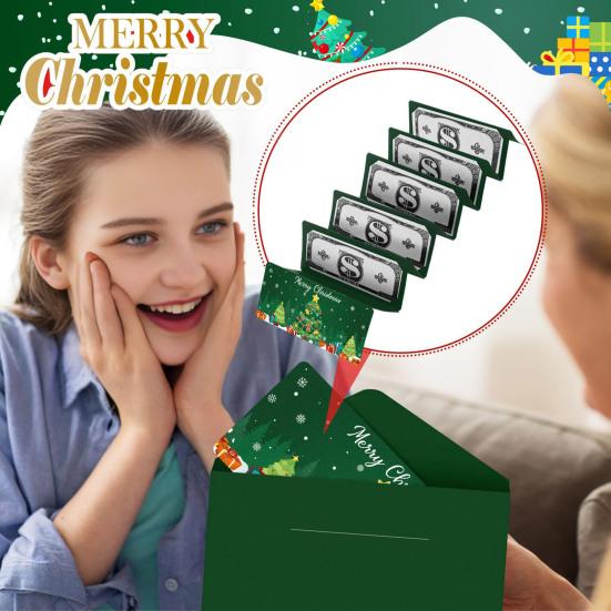 Christmas Red Envelope Money Box Gift Card Holder 10 Slots Surprise