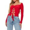 I Saw It First Womens/Ladies Lace Up Double Layered Ruched Bust Crop Top