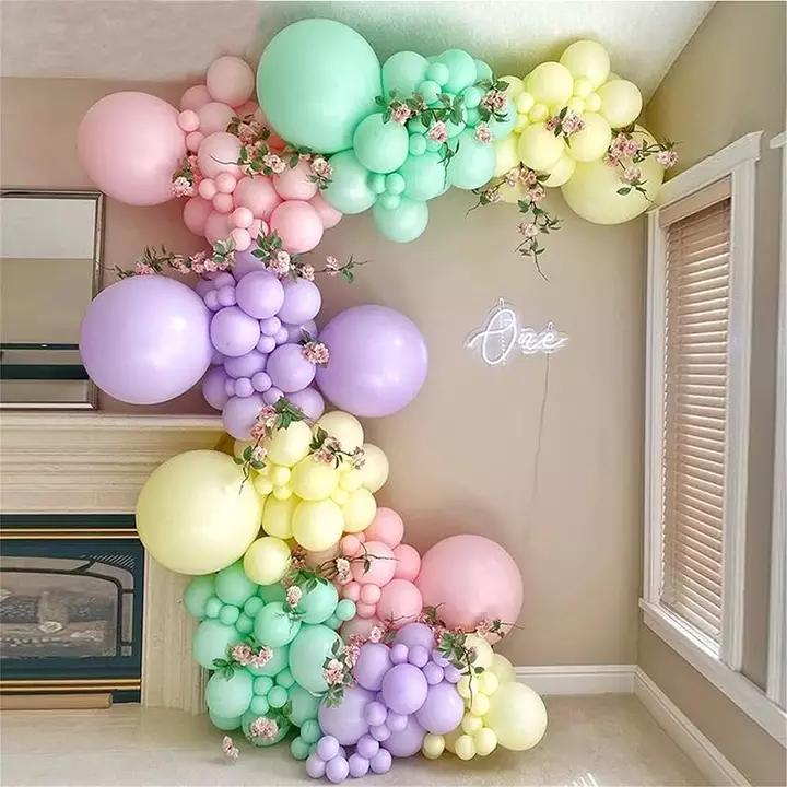 Macarons rainbow Color Birthday Latex Balloon Chain Set rainbow Balloon Arch Party Decoration Balloon Arch Set