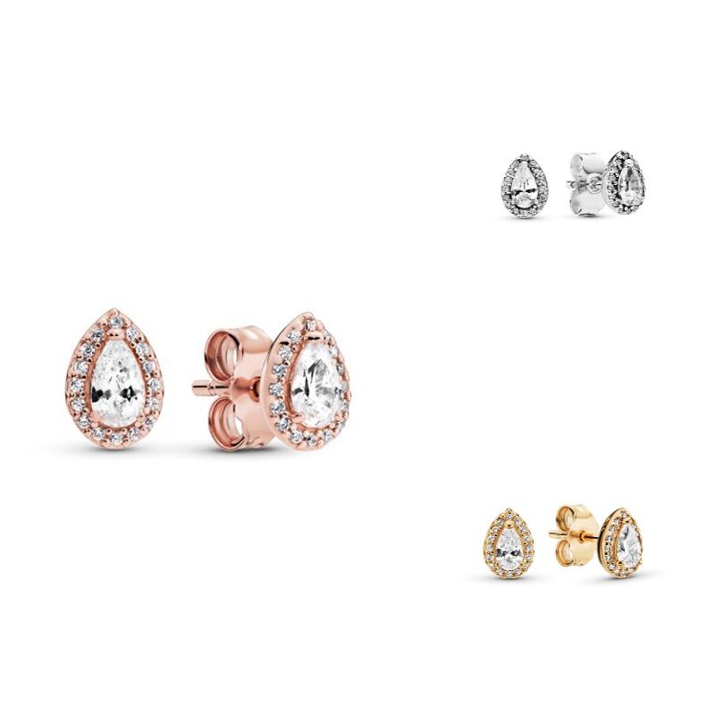 Earrings Silver Waterdrop Girl Woman Gift Presents Ear Jewelry Studs