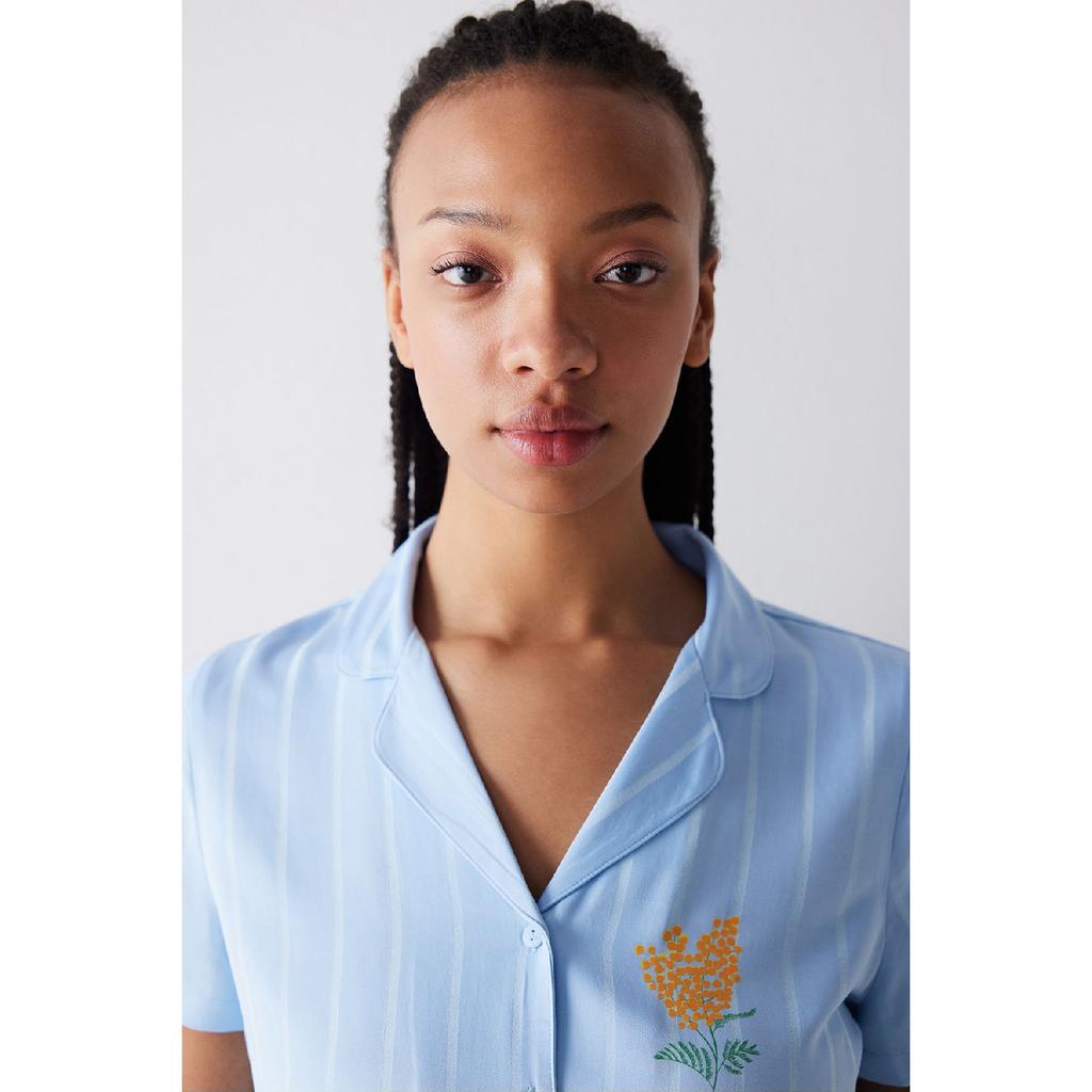 Dahlia Satin Light Blue Pajama Set