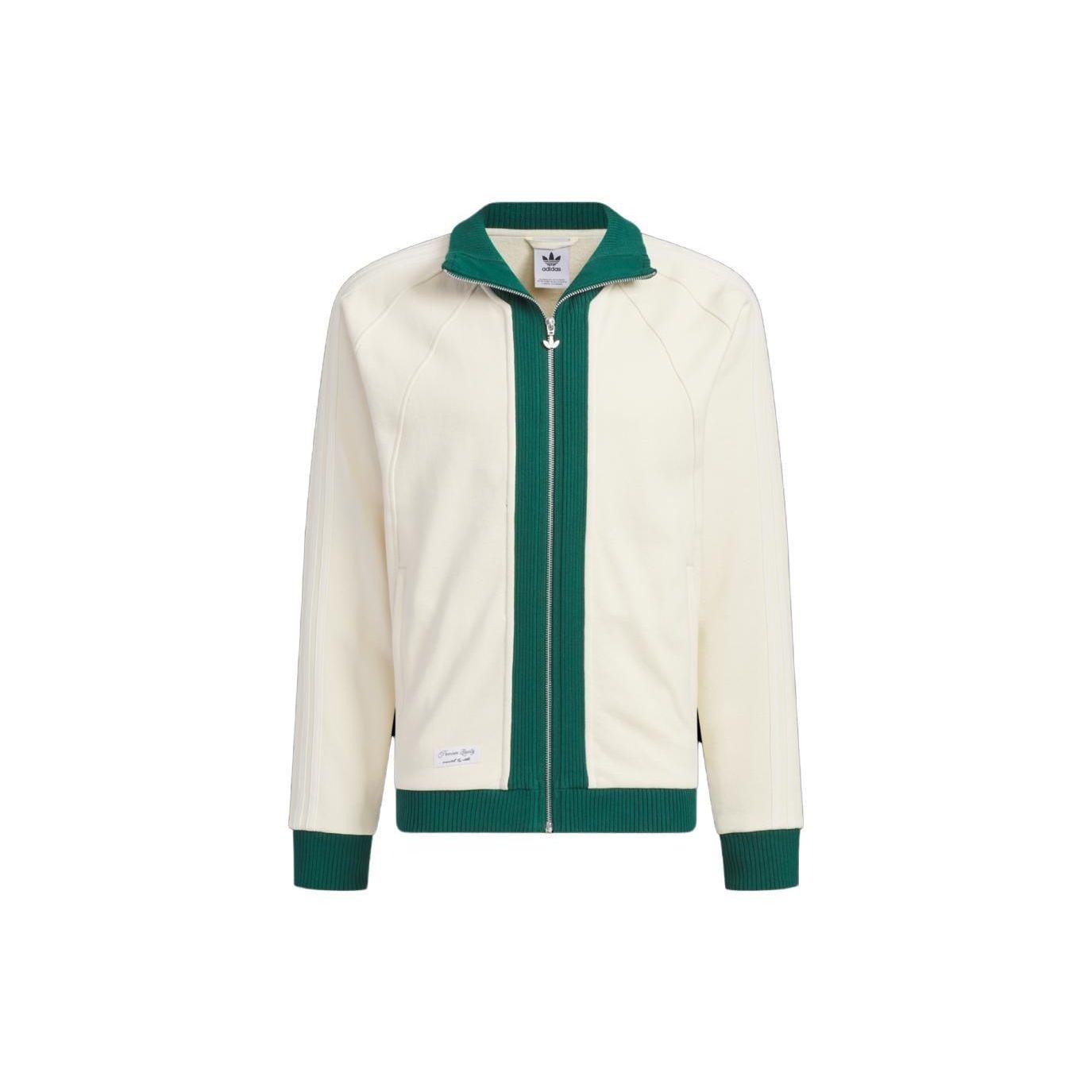 adidas Originals Men s Beckenbauer Track Jacket Off White Collegiate Green IN1087 XXS