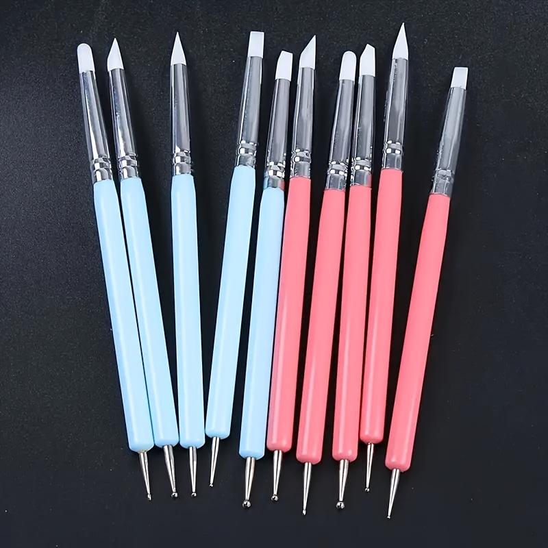 5pcs.set Silicone Clay Sculpting Tools For Brush Modeling Dotting Pen Art Pottery DIY Carving Tools