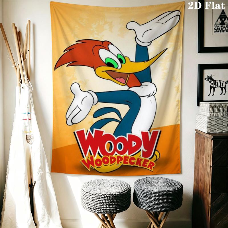 woody woodpecker Wall Tapestry Aesthetic Wall Hanging Printed Fabric Blanket Decorative Tapestries for Bedroom Living Room Home Decor