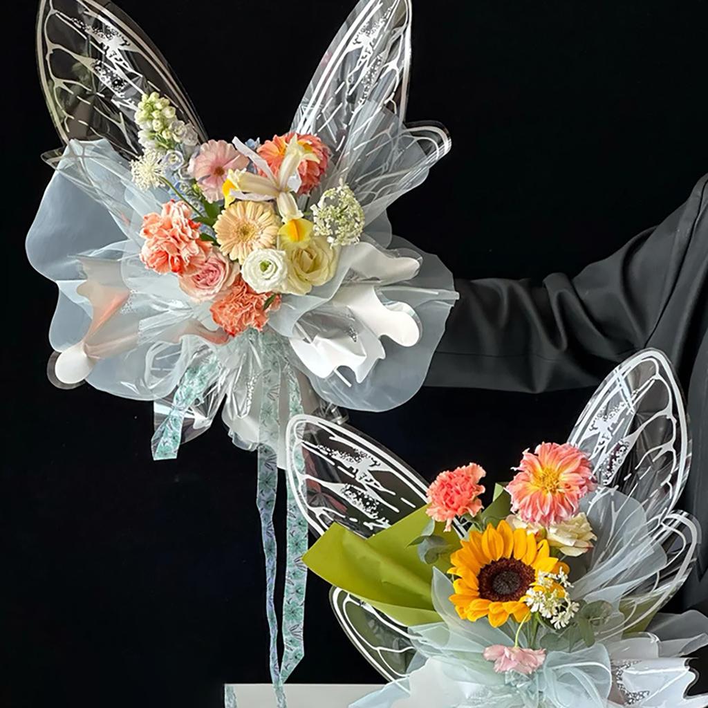 Pack Of 40 Butterfly Pattern Wrapping Paper Sheets Stylish Flowers Packaging Paper Wedding Birthday Party Supplies