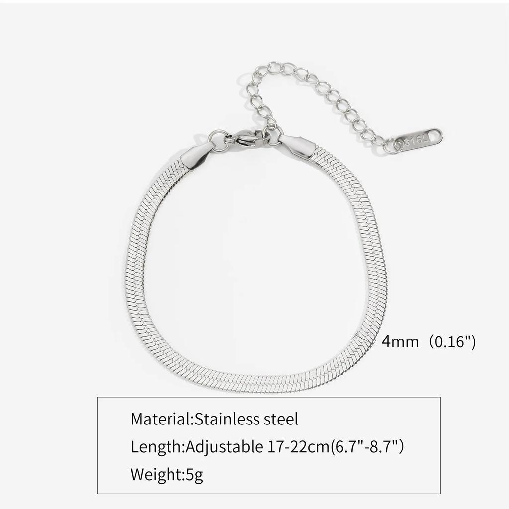 2/3/4/5MM Stainless Steel Bracelet For Women Men Gold Color Snake Chain Bangle With Extended Chain Waterproof Party Jewelry Gift